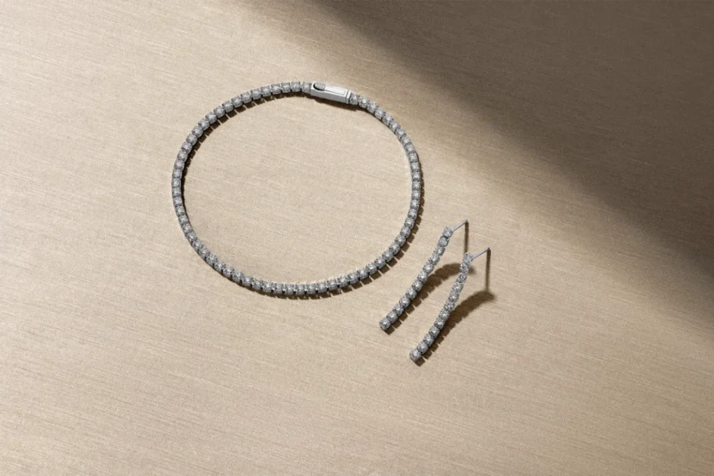 Sif Jakobs diamond bracelet and earrings.